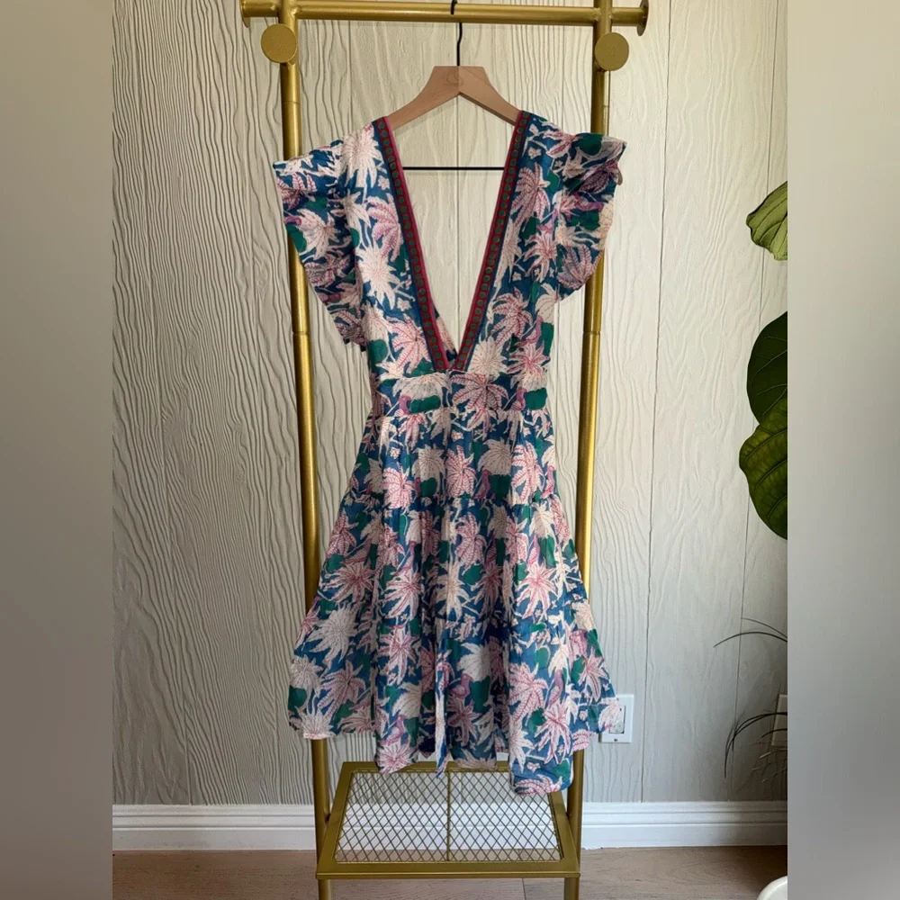 New Oliphant Cross Back Cayman Blue Mini Dress tuckernuck - Picture 5 of 7